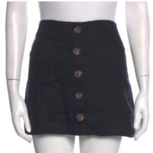 Reformation Black Linen Mini Skirt Sz 0 orig $168